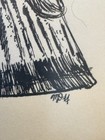 Original Pen   Ink Drawing 1966 Antinori Bianco Fish Bottle Mcm Wine Art Signed