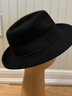 Hats In The Belfry Fedora Men s Hat 100  Wool Felt Black Size Medium Clean 