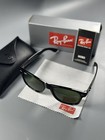 Ray-ban Wayfarer Black Sunglasses G-15 Green Lenses   Case  Cloth  Manual   Box