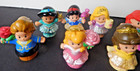 Little People Disney Princess Lot 8 Figures Metallic Snow Belle Aurora Ariel