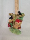Rare Vintage Elf Pixie Gnome Hanging From Tree Salt And Pepper Shakers Japan