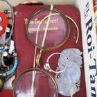 Junk Drawer Vintage Mix Lot Estate Ephemera Jewelry Round Glasses   More 