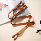 Vintage Leather 6 Buttons Non-slip Suspenders Unisex Y-shape Stretchy Adjustable