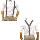 Men Y-shape Suspenders Elastic Strap Brace 3 Clips Adjustable Pants Brace Tbn Us