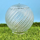 Vintage Clear Glass Hobnail Swirl Ceiling Light 6  Globe Lamp Shade 3 125    Euc