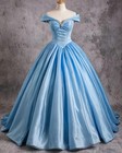 Women Prom Dress Rhinestone Beading Off Shoulder Princess Evening Ball Gowns