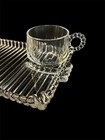 Vintage Hazel Atlas Candlewick Smoke Sip And Snack Tray With Cup Mcm