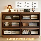 Clothing  Cabinet Chest 6 Drawers -bedroom Dresser-  Dark Brown Walnut New