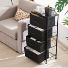 4 Fabric Drawer Dresser For Bedroom  Storage Organizer Unit Chest Of Tower