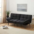 Memory Foam Futon Sofa  Convertible Foldable Sleeper Loveseat  Full Size Couch  