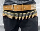 Metal Bullet Belt 2 23  Brass W  Copper Bandolier Cowboy Army Soldier Costume