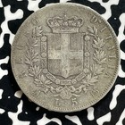 1875-m Italy 5 Lire Lot t8340 Large Silver Coin 