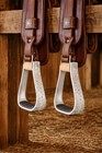 Western Show  Horse Saddle Engraved Aluminum Stirrups With Crystals Bling 5146