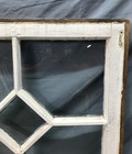 Antique 24  Sq  Vtg Single 5 Lite Glass Window Sash Diamond Center Old 1094-25b
