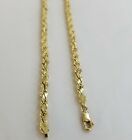 Real 10k Gold Rope Chain 4mm 22 Inch Necklace Yellow Gold Diamond Cut Men  Women