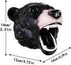Lifelike Black Bear Head Wall Decor - Durable Resin  Easy-to-mount