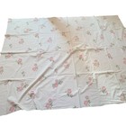 Vtg Cotton Table Cloth Pink   White Desert Rose Floral Pattern 55 5  X 75 5  See