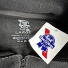 Pabst Blue Ribbon Jacket Mens Large Black Full Zip Fleece Soft Beer Logo Patch