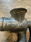 American Cutlery No  20 Meat Grinder Hand Crank Wood Handle Vintage Antique Usa