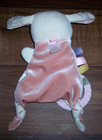 Itzy Ritzy Rabbit Lovey Rattle Baby Toy Plush Security Blanket Pink Teether T1
