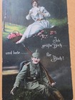 Wwi Imperial German Sweethearts Lovers Postcard Feldpost Soldiers Mail 1915