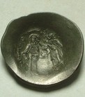 Rare Genuine Ancient Byzantine Coin Billon Aspron Trachy Andronicus 1183 Christ