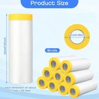 Seajan 18 Roll Painters Plastic With Tape Pre Taped Masking Film For Painting   