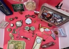 Estate junk Drawer Lot Valuables Gold 2oz  Silver Coins Jewelry Swiss Ag Vintage