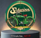 2026 Colorful Flat Metal Sign Schwinn Bicycle 7 9  Round 2 Wall Mounting Holes