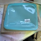 2- Stasher Reusable Silicone Food Storage Bags 1 Sandwich Aqua  1 Snack Clear  
