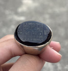 Vintage Old Yemeni Black Engraved Old Taweez Sterling Silver Tribal Ring