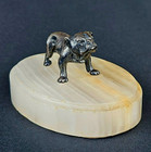 Antique 1907 Sampson   Mordan Sheffield 925 Sterling Silver Bulldog Paperweight