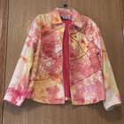 Vintage Tie Dye Embroidered Jacket All Over Print Size Small  Has Flaw E100