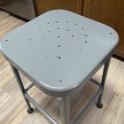 Vtg Lyon Toledo Style Steel Drafting Bar Stool Seat Metal Base Industrial Rustic