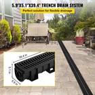 Vevor Drainage Trench Driveway Channel Drain Kit Plastic Grate-5 8 x5 2 -6 Pack