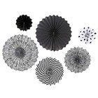 6pcs Black Hanging Paper Fans Party Decorations For Birthday  Wedding   Shower