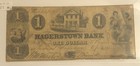  1 The Hagerstown Bank   Shank Plate Note   Maryland Md Obsolete Currency 1862