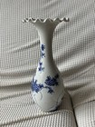 Antique Meiji Japanese Blue And White Porcelain Seto Vase Signed Kato Kanshiro
