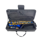 E-flat Alto Saxophone Blue Lacquer Brass Body Eb Alto Saxophone Beginner Student