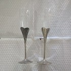 Lenox 2 Piece Set Silver Toasting Champagne Flutes Wedding Glasses