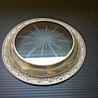 Vintage Watson Sterling Silver Embossed Flowers Wine Bottle Coaster Dish 5 75 d