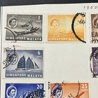 1955 Singapore Malaysia Lot Of Queen Elizabeth Ii Stamps Ships Boats