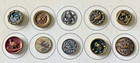 Lot Of 25 Antique Victorian Metal  Brass Picture Buttons Birds