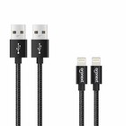 2 Pk  Iphone Lightning Cable Mfi Certified Nylon Braided Charge Cord  3ft  Black