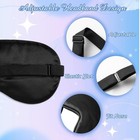 4 Pcs Silk Sleep Eye Masks Adjustable Strap Black