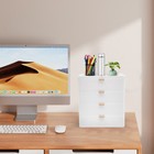 Modern Desktop Storage Box Drawer Organizer Desk Organizer With Drawer White New