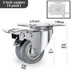 2  Swivel Plate Casters With Brake - Set Of 4