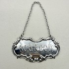 Vintage Sterling Silver Decanter Liquor Label For Bourbon Bottle Accessory