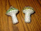  2  Vtg Finished Kit Walco Christmas Rare Ornaments  Mushroom   Toadstools   Bee