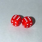 Vintage Bakelite Red Dice Pair 1cm Rare Color Classic Click Sound